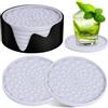 AUAUY 6Pz Rotondi Isolanti Sottobicchieri,Sottobicchieri in Silicone-Grigio