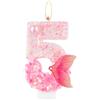 mciskin Candela glitterata con 5 numeri con coda di sirena, candela rosa numero 5 per torta, decorazioni per 5° compleanno per ragazzi e ragazze, forniture per feste a tema sirena