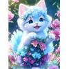 CEOVR 5D DIY Diamond Painting Kit Completo,Gatto e Fiori Diamantini Strass Ricamo a Punto per Adulti Bambini Decorazione Casa,Kit per Pittura Diamante Mosaico Fai Da Te 5D,30x40 cm,Animali
