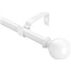 Vuynuxs Bastone Tenda 76-280 CM, Diametro 19 MM Bastoni Per Tende, Set Bastone Per Tende Regolabile Con Staffa, Bastoni Tende Per Interni Per Camera Da Letto, Soggiorno, Asta Per Tende Bianco