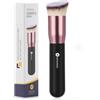 KINGMAS Pennello per fondotinta Kabuki con parte superiore angolata, pennello per trucco per liquidi, miscelazione, crema, polvere, fard, lucidatura, strumenti per trucco viso nero