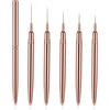 WLLHYF Set di 5 pennelli per unghie per nail art, per linee lunghe, dettagli sottili, 7 mm/9 mm/11 mm/15 mm/25 mm (oro)