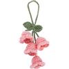 WLLHYF Tulipano Auto Specchio Ornamento Appeso Lavorato A Mano Alcinetto Carino Piccolo Mughetto Decorazione Auto Interno Fiore Accessori Estetici (Rosa)