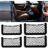 JIAMIAN 4 Pezzi nero Rete Portaoggetti, Rete Elastica per Carico di Auto, Adesivo 3M, Organizer Camion Auto, Rivestimento Del Bagagliaio, Confezione da Tasche Portaoggetti per Auto