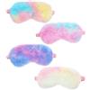EUPSIIU 4 Pezzi Simpatiche Mascherina per Dormire in Peluche, Maschera Occhi per Dormire Antiluce per Donna Bambina, Benda Occhio Traspirante Maschera di Sonno Copertura degli Occhi per Ragazzi
