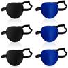 UILYNIU 6 Pezzi Benda per Occhio Benda per Occhio, Regolabile Traspirante Elastico Eye Patch, Pirata Singolo Occhio Patch per L'amliopia e lo Strabismo, Festa Cosplay (Nero, Blu)