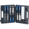 Draper Tools Set di Scalpelli per Legno 88605 - 6 Scalpelli, Pietra e Guida per Affilatura