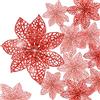 Boao Set di 24 poinsettie per albero di Natale, 1,9 cm, colore: Rosso