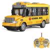 Hylukon Autobus telecomandato, RC Bus Auto telecomandata 1/30 4CH con Musica leggera, Porta apribile, Autobus Giocattolo di interazione genitore-figlio
