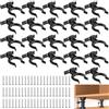 Celepoir 22 Pezzi Fissaggio per Battiscopa, Clip per Zoccolo da Cucina con 66 Viti, Ganci per Zoccolo Cucina e Staffe, Robuste Ganci Battiscopa Cucina Clip per Fissaggio 32-42 mm Piedini da Cucina