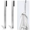 WLLHYF 2 ganci per porta della doccia, 25,4 cm, ganci per asciugamani da bagno, resistenti, senza fori, in acciaio inox, gancio per doccia esteso per porta doccia in vetro senza cornice