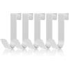 WLLHYF 5 ganci per asciugamani universali, in acciaio inox, impermeabili, da appendere, per bagno, porta in vetro senza cornice, 2,1 cm (bianco)