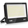 HAPYLUMI Faretto LED da Esterno 300W, 30000LM Potente Faro LED 6500K Bianco Fredda con Driver Integrato, IP67 Impermeabile Fari Esterno per Giardino Patio Terrazza