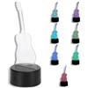Jwthee Lampada da notte per chitarra 3D, luce da illusione 3D 7 luci che cambiano colore Lampada da tavolo a LED Lampada da tavolo con nota musicale Lampade per illusione ottica Home