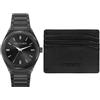 Trussardi Set Orologio e Portacarte Nero