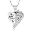 AIWENXI Collana con urna per ceneri a forma di cuore per uomini e donne. Collana con angelo, ali, urna per l'incinerazione, ricordo, ciondolo in acciaio inossidabile, ciondolo per ceneri, gioielli per