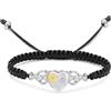 AIWENXI Bracciale con urna di girasole per cenere, corda intrecciata, per uomini e donne, in acciaio inox, fatto a mano, per animali domestici, ceneri umane, 1.57, Senza Gemstone