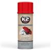 K2 - Vernice Spray Professionale per pinze dei Freni, Resistente al Calore Fino a 260° C, Colore Rosso Lucido, 400 ml