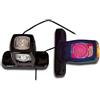 MASO, 2 luci laterali posteriori a 4 LED, colore rosso ambra e bianco, per veicoli a 12 V, per auto, camion, rimorchi, roulotte