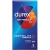 RECKITT BENCKISER H.(IT.) SpA Durex Settebello XL Extralarge, 5 Preservativi, 57mm, Lubrificati con Silicone, Vestibilità Ampia, Protezione e Comfort