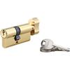 Thirard Cilindro europeo per serratura a pomolo SA 35Bx25mm, anti estrazione, ottone, 3 chiavi - THIRARD