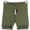 Diesel Uflb-Faustmesh Donna Pantaloncini L Verde Elastico Vita Perforata Rete A