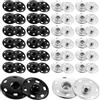 Falzqq 24 set di grandi bottoni a pressione da cucire, bottoni automatici in metallo da cucire, bottoni, chiusura a pressione, per tessuti di abbigliamento, colore argento/nero (0,98 pollici/25 mm)