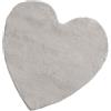 Baroni Home Tappeto a Pelo Lungo, Tappeto per Bambini Morbido, Tappeto Bambini Cameretta, Tappeto in Pelliccia Ecologica Morbido, Cuore Grigio, 90X90 cm