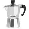 Orbegozo KF 100, caffettiera 1 tazza, manico ergonomico, adatta per piani cottura a gas, elettrici e vetroceramica, alluminio, valvola di sicurezza