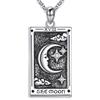 URONE Collana con carte di tarocchi, in argento Sterling 925, per uomo e donna, 0,61 x 1,00 Zoll, Argento sterling
