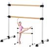 VEVOR Sbarra da Danza Classica, Doppia Sbarra in Legno di Faggio, Stretching e Danza Classica Portatile e Indipendente, Attrezzatura da Palestra e Regolabile in Altezza, per Allenamento di Pilates