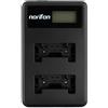 Norifon LI-40B Doppio Canale LCD USB Caricatore per Olympus D-720, FE-230, FE-340, FE-280, FE-20, Stylus 710, 790SW, 770SW, 7010, 760, 720SW, VR-320, VR-310, X-935, X-905 Fotocamera e Altro