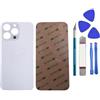 Dakexiong 13 PRO Max - Vetro Posteriore di Ricambio per iPhone 13 PRO Max con Kit di Attrezzi di Riparazione e Adesivo preinstallato,Argento