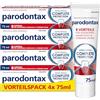 Parodontax Dentifricio protettivo completo con fluoro, 4 x 75 ml, aiuta a ridurre e prevenire il sanguinamento delle gengive