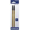 Staedtler Penna a sfera con cappuccio Staedtler Noris Stick nera - punta 1 mm - fusto giallo/nero (conf. 2)