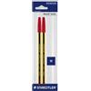 Staedtler Penna a sfera con cappuccio Staedtler Noris Stick rossa - punta 1 mm - fusto giallo/nero (conf. 2)