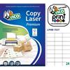 Tico Etichette per spedizioni bianche Tico LP4W - 70 x 37 mm - 2400 etichette
