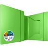 Plastibor Cartelline 3 lembi con elastico in plastica verde chiaro Plastibor Garda - 26x35 cm