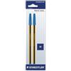 Staedtler Penna a sfera con cappuccio Staedtler Noris Stick blu - punta 1 mm - fusto giallo/nero (conf. 2)