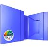 Plastibor Cartelline 3 lembi con elastico in plastica blu Plastibor Garda - 26,5x35x3 cm