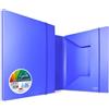 Plastibor Cartelline 3 lembi con elastico in plastica blu Plastibor Garda - 26,5x35x4 cm