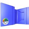 Plastibor Cartelline 3 lembi con elastico in plastica blu Plastibor Garda - 26,5x35x2 cm