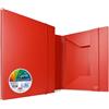 Plastibor Cartelline 3 lembi con elastico in plastica rosse Plastibor Garda - 26x35 cm