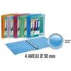 Favorit Raccoglitore A4 colori assortiti Lumina - 4 anelli 30 mm - 22x30 cm