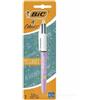 Bic Penna a sfera 4 colori Bic 4 Colours Tie Dye multicolore - punta 1 mm - fusto bianco/viola