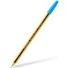 Staedtler Penna a sfera con cappuccio Staedtler Noris Stick azzurra - punta 1 mm - fusto giallo/nero (conf. 10)