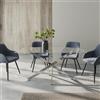 Parama Tavolo rettangolare 160x90cm top in vetro temperato trasparente 10mm e gambe incrociate in acciaio cromato | Harald