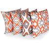 Penguin Home Set di 4 federe per cuscini 45 cm x 45 cm Federe per cuscini quadrati double face 100% cotone e federe con cerniera invisibile per soggiorno, divano, 18x18 pollici (Arancio/Bianco/Grigio)