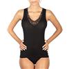 EGI Canotta donna 85% lana e 15% seta con scollo in pizzo e spalla larga Egi (5/L, Nero)