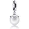 luvhaha Ciondolo con perla bianca Charms 925 Sterling Silber Perle Charms Ciondolo compatibile con bracciale e collana Pandora per donne